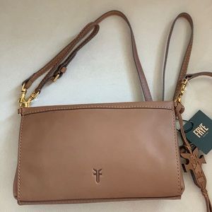 Frye Carson leather crossbody bag in cognac